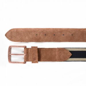 Cinturon Lona Cuero Cream/Bison Brown - Imagen 3
