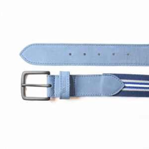 Cinturon Lona Cuero Denim Blue/Off Black - Imagen 2