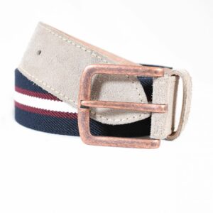 Cinturon Lona Cuero Fucsia/Taupe - Imagen 2