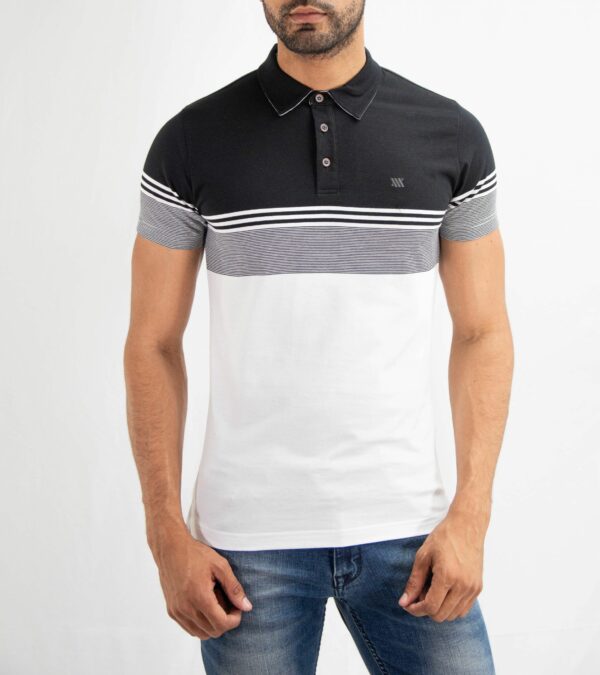 Polo Mc Bloque Rayas Black / White
