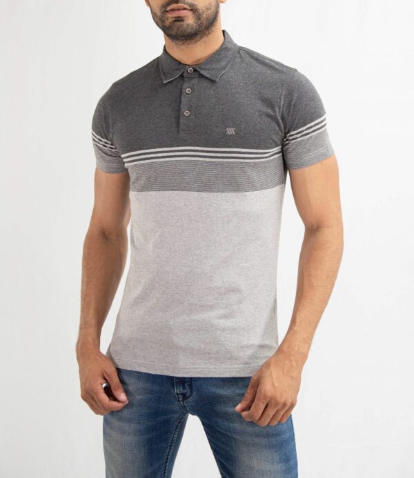 Poloshirt Mangas Cortas Modelo Polo Mc Bloque Rayas Gray / Lightgray