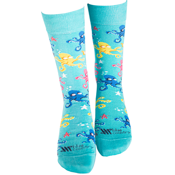 Calcetin Modelo Octopus Teal / Fucsia